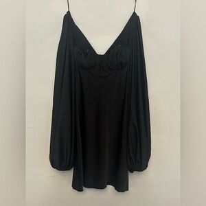 Elegant Black Puff Sleeve Mini dress